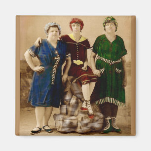 circa 1910 Atlantic City bathing beauties RPPC Magnet