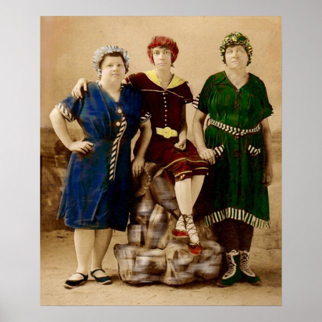 circa 1910 Atlantic City bathing beauties RPPC Poster (Front)