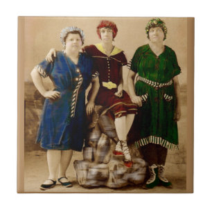 circa 1910 Atlantic City bathing beauties RPPC Tile