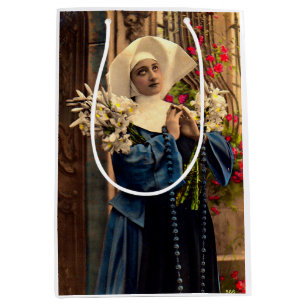 circa 1910 blue nun medium gift bag