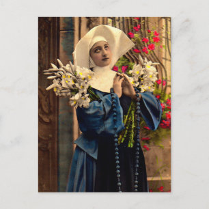 circa 1910 blue nun postcard