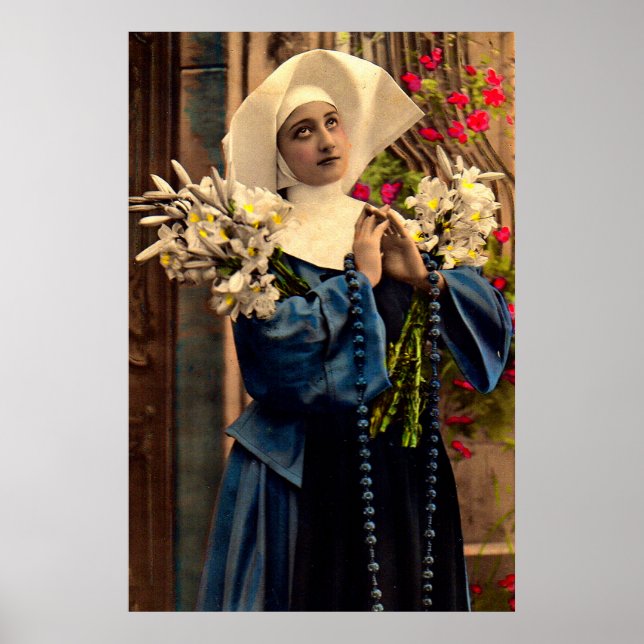 circa 1910 blue nun poster (Front)