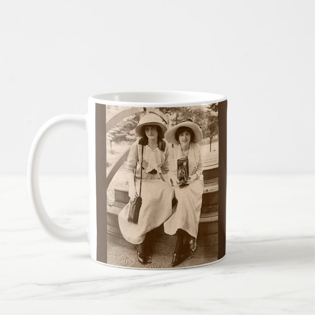circa 1910 camera girls coffee mug (Left)