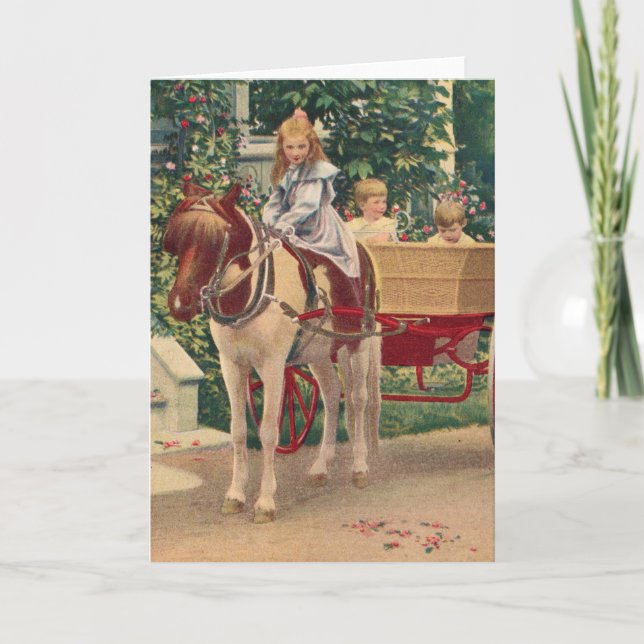  circa 1910 children and horse cart card (Front)