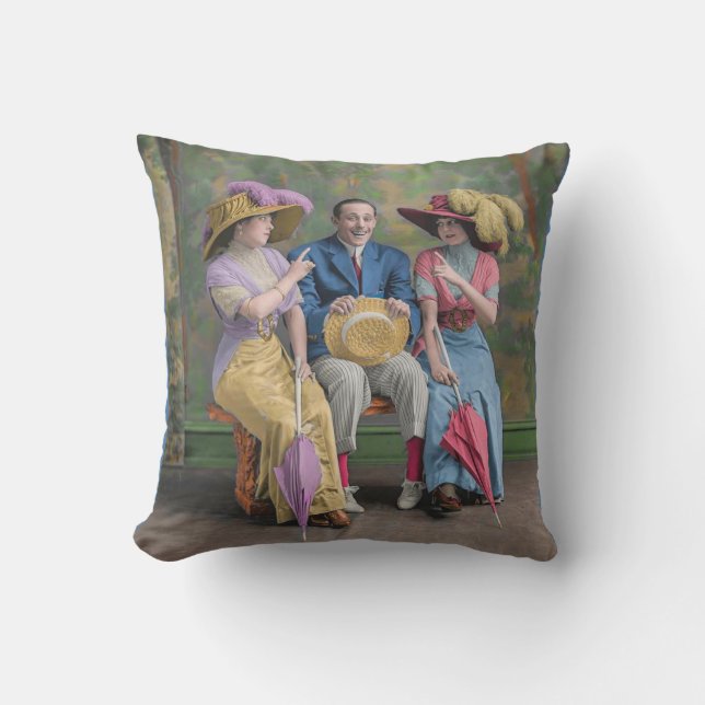 circa 1910 vaudeville performers print cushion (Front)