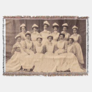 circa 1914 nursing school graduates throw blanket