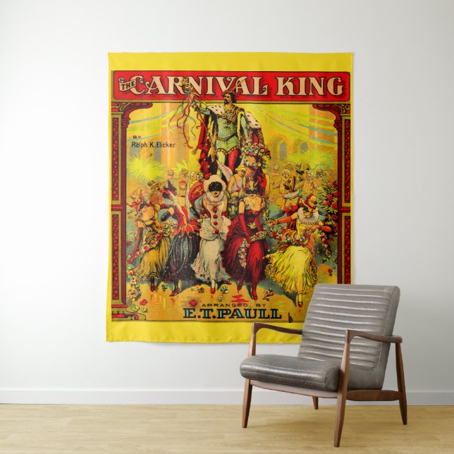 circa 1915 sheet music The Carnival King Tapestry (In Situ)