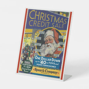 CIRCA 1940 CHRISTMAS CATALOG PEDESTAL SIGN