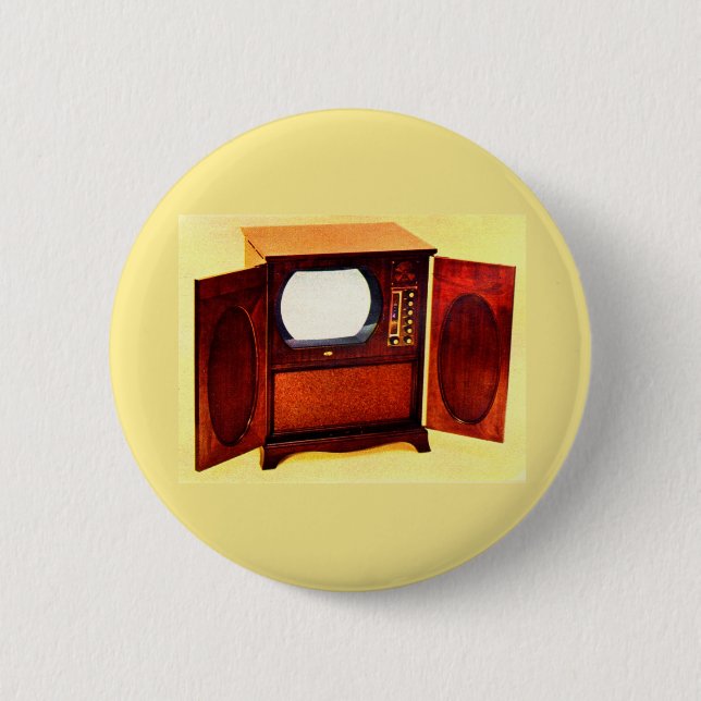 circa 1950 television set no. 1 6 cm round badge (Front)