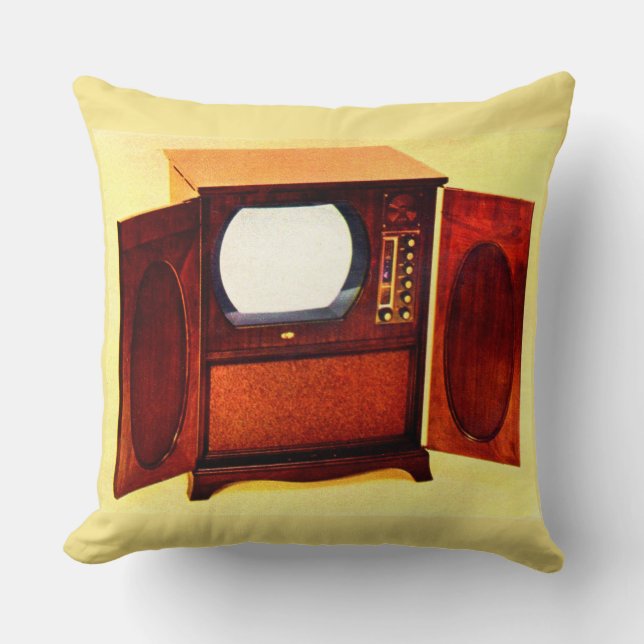 circa 1950 television set no. 1 cushion (Front)