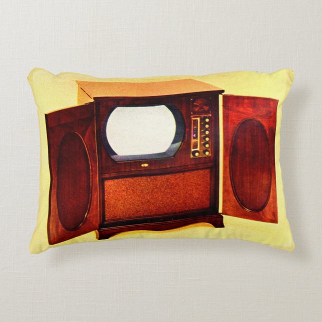 circa 1950 television set no. 1 decorative cushion (Front)