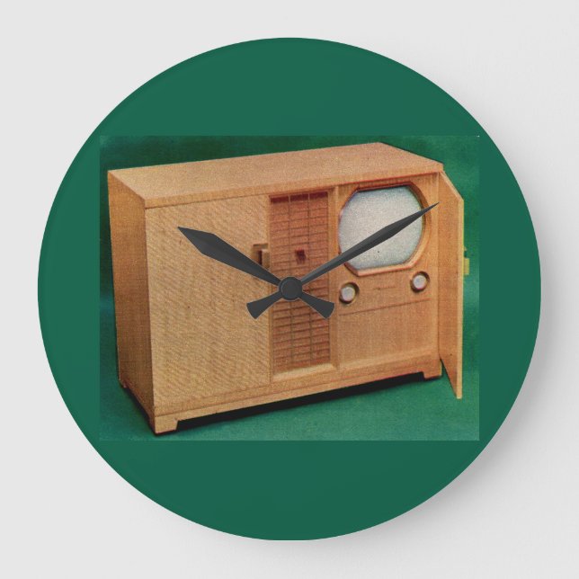 circa 1951 television set Danish modern no. 2 Large Clock (Front)
