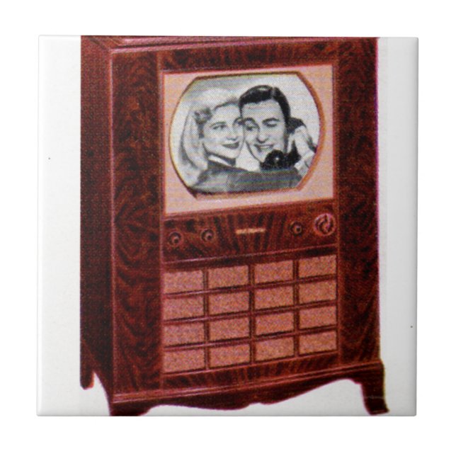 circa 1951 television set man and woman tile (Front)