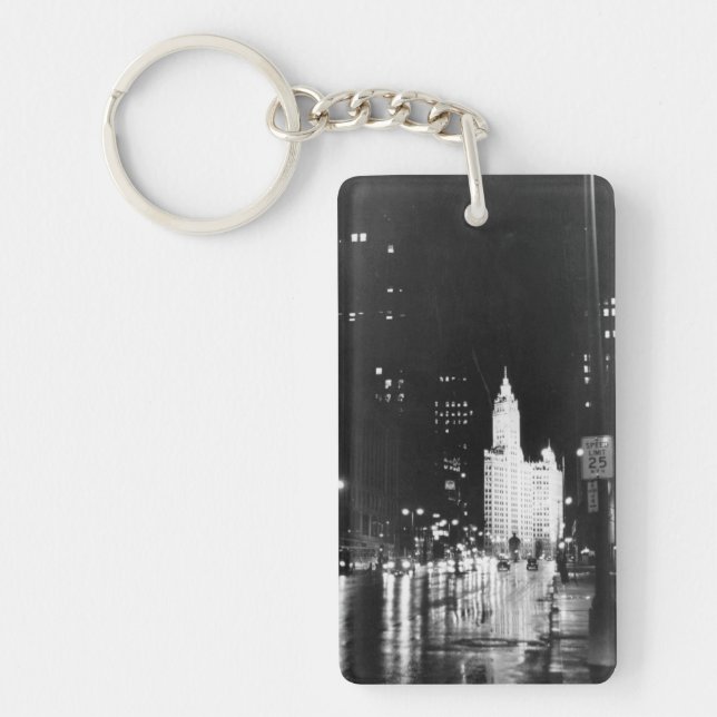 circa 1954:  A view down Michigan Avenue Key Ring (Front)