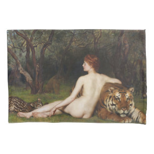 Circe (Goddess With Wild Tiger) (by John Collier) Pillowcase