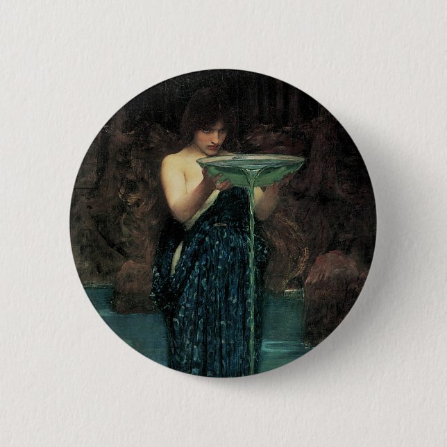 Circe Invidiosa by John William Waterhouse 6 Cm Round Badge (Front)
