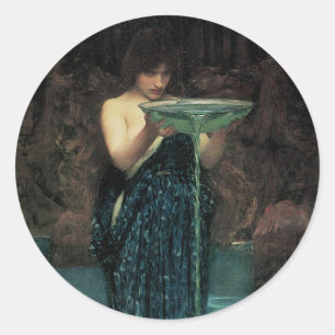 Circe Invidiosa by John William Waterhouse Classic Round Sticker
