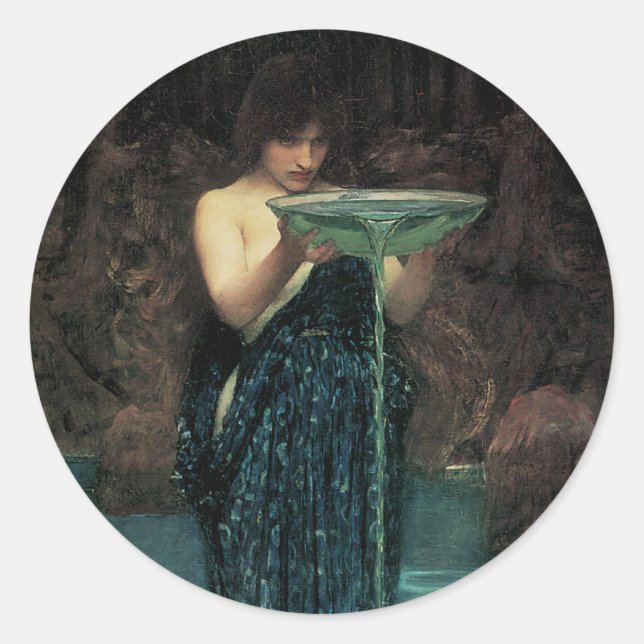 Circe Invidiosa by John William Waterhouse Classic Round Sticker (Front)