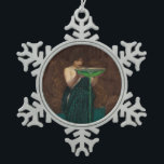 Circe Invidiosa Waterhouse Vintage Art Snowflake Pewter Christmas Ornament<br><div class="desc">This custom fine art pewter snowflake Christmas ornament features a high-resolution detail of the Pre-Raphaelite painting Circe Invidiosa by John William Waterhouse, oil on canvas, 1892. A favourite subject of the artist Waterhouse, Circe was a minor goddess from ancient Greek mythology who appears as a sorceress in the classic epic...</div>