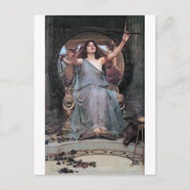 Circe Offering the Cup to Odysseus, Waterhouse Postcard (Front)