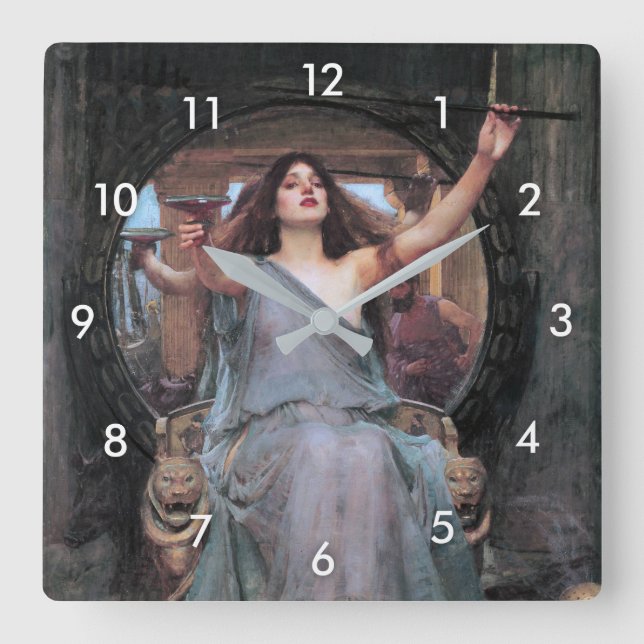 Circe Offering the Cup to Odysseus, Waterhouse Square Wall Clock (Front)