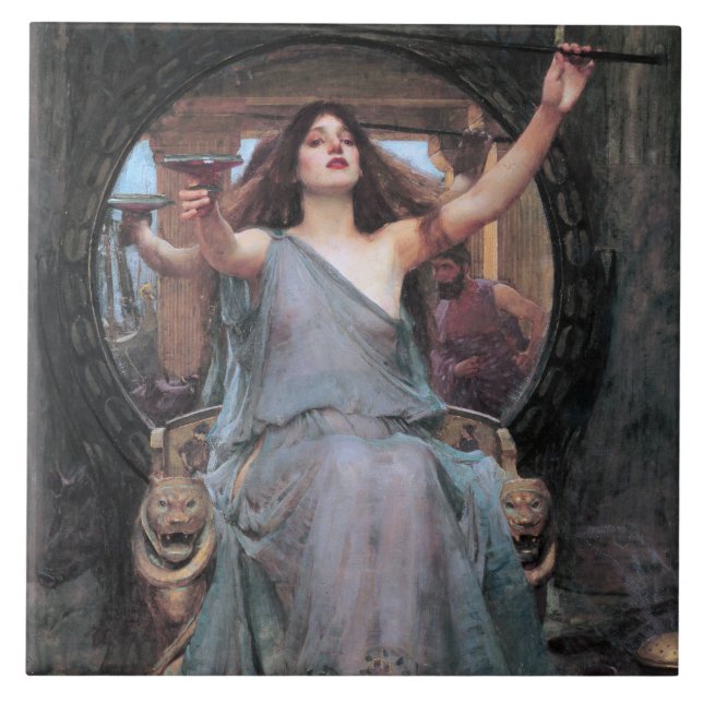 Circe Offering the Cup to Odysseus, Waterhouse Tile (Front)