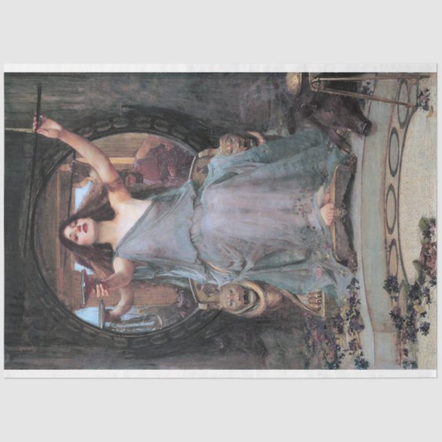 Circe Offering the Cup to Odysseus, Waterhouse Tissue Paper (Front)