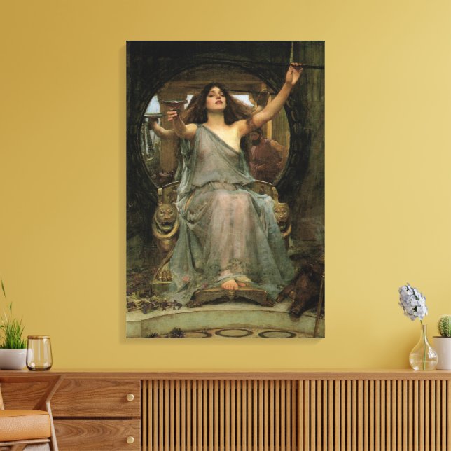 Circe Offering the Cup to Ulysses by JW Waterhouse Canvas Print (Insitu(LivingRoom))
