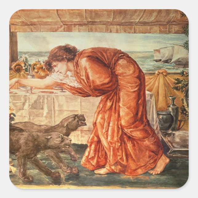 Circe Pouring Poison into a Vase Square Sticker (Front)