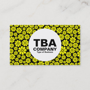 Circle - 8 Petals - Yellow on Black Business Card