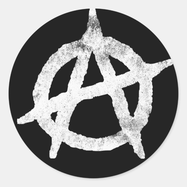 'circle a' anarchy symbol classic round sticker (Front)