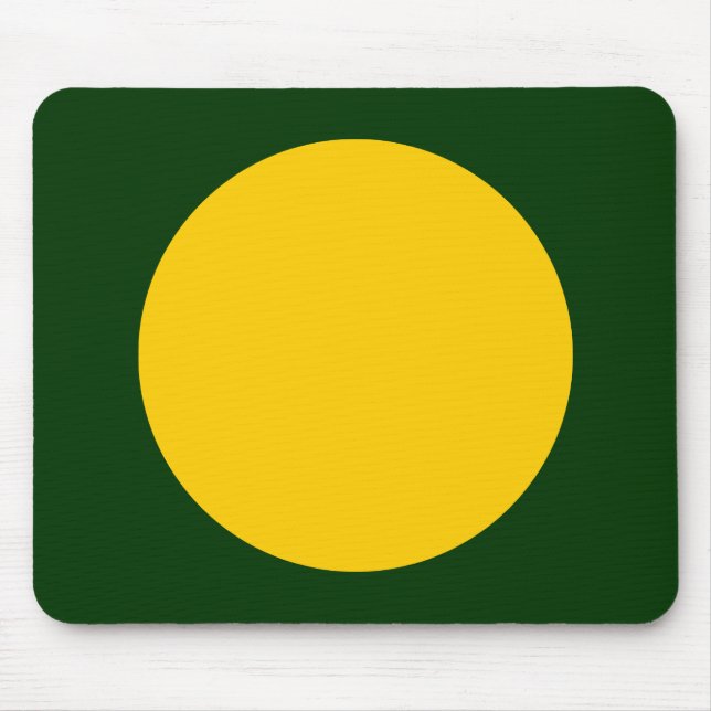 Circle - Amber with Dk Green Mouse Mat (Front)