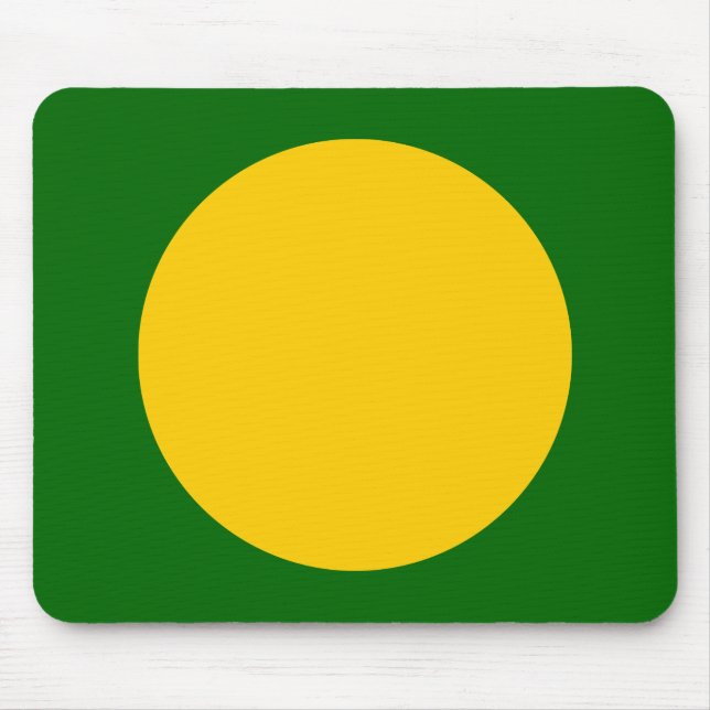Circle - Amber with Dp Grass Green Mouse Mat (Front)
