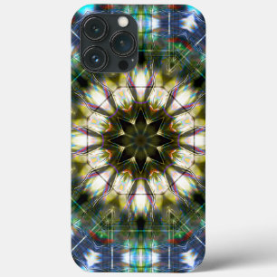Circle and star kaleidoscope in acrylic style iPhone 13 pro max case