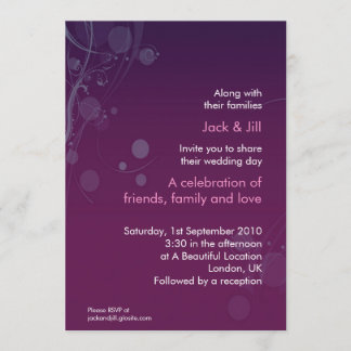 Circle and Swirl (purple) Invitation