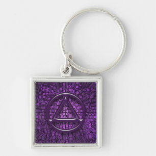Circle and Triangle Recovery Sobriety Keychain