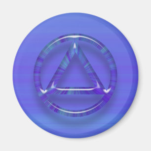Circle and Triangle Recovery Sobriety Magnet