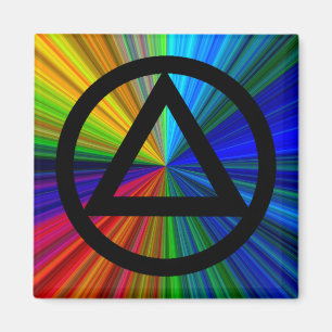 Circle and Triangle Recovery Sobriety Magnet