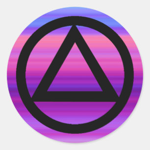 Circle and Triangle Recovery Sobriety Sticker