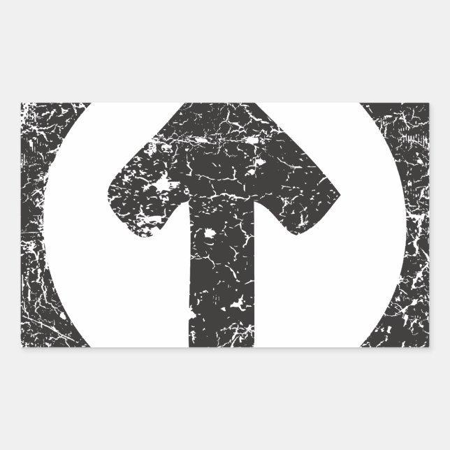 Circle Arrow Rectangular Sticker (Front)