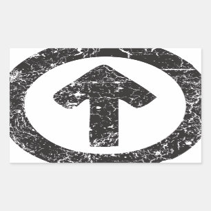 Circle Arrow Rectangular Sticker