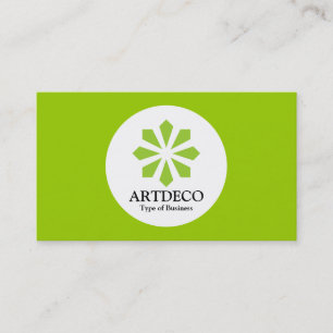 Circle - Art Deco - Martian Green Business Card