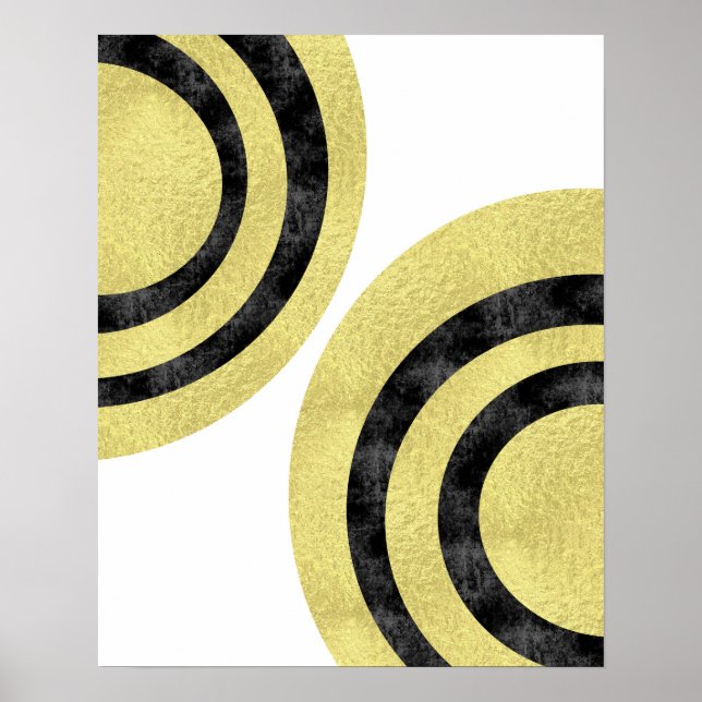 Circle art Modern art Gold foil geometric art Poster (Front)