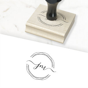  Circle-Art,Monogram, Handwriting Stamp