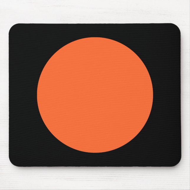 Circle - Autumn Orange with Black Mouse Mat (Front)