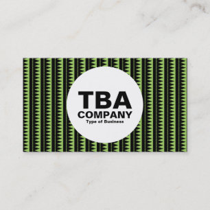 Circle - Aztec Pattern - Black on Green: #9ccd5f Business Card