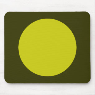 Circle - Banana and Dark Olive Mouse Mat