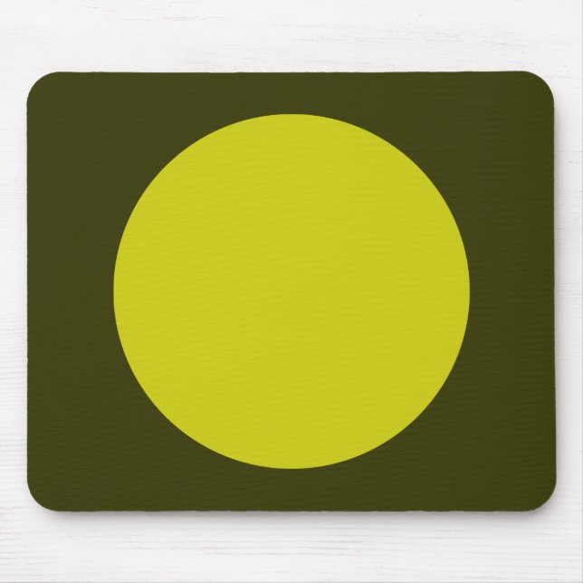 Circle - Banana and Dark Olive Mouse Mat (Front)