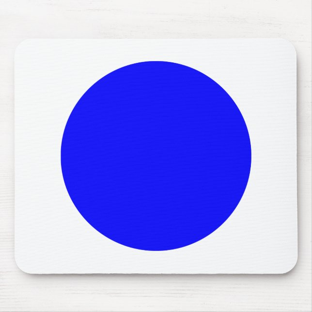 Circle - Blue with White Mouse Mat (Front)