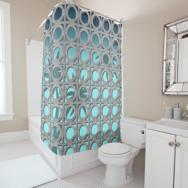 Circle Breeze Blocks Shower Curtain (In Situ)
